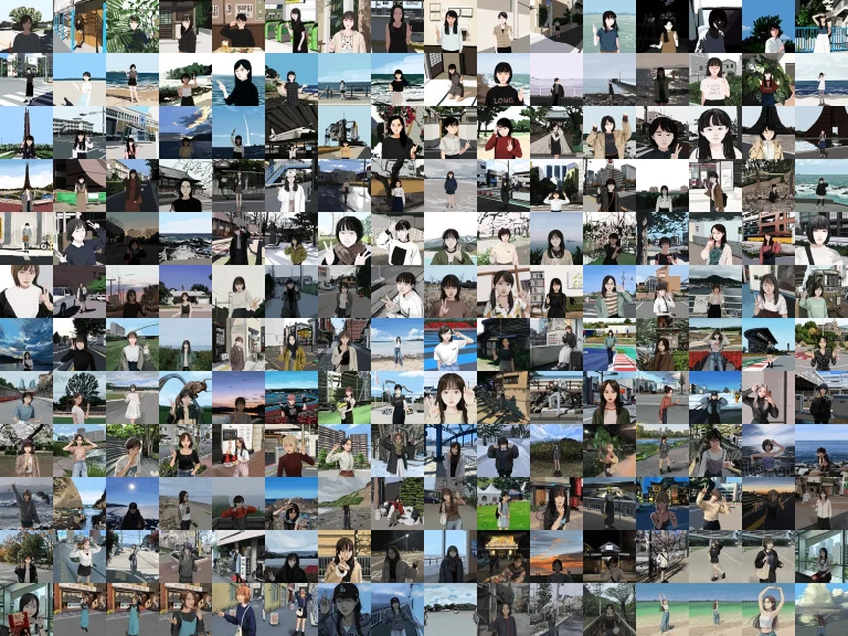 ピースシリーズの画像を日付順に並べたもの
